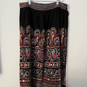 Skirt Hand-Embroidered Drawstring Matte